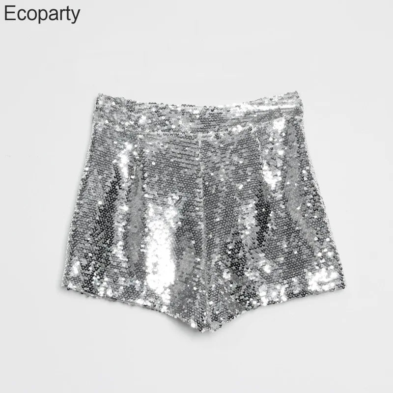 High Waist Sequin Shorts for Women by MALEY LifeStyle
