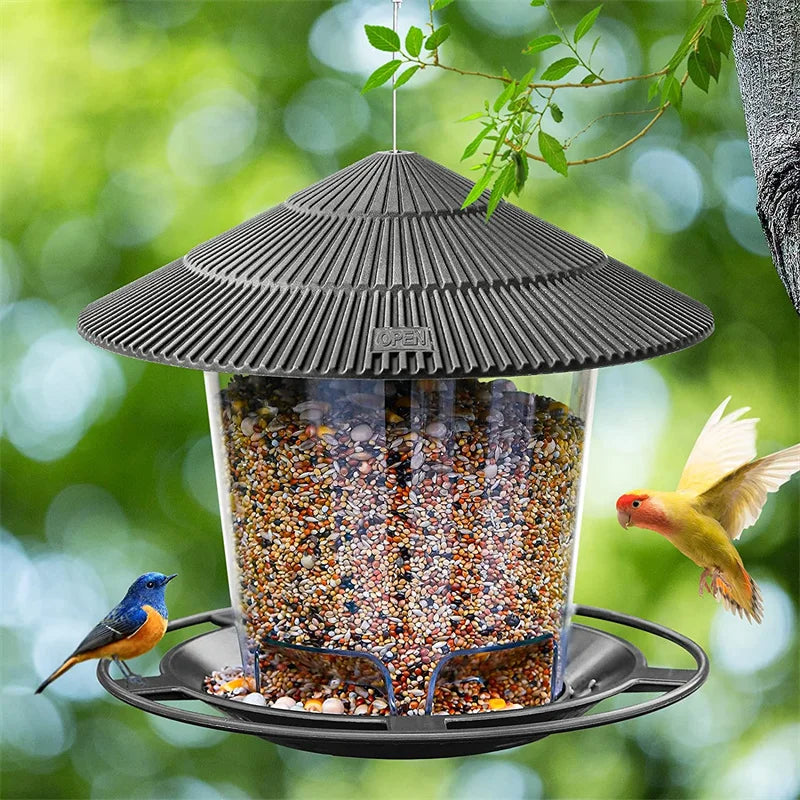 Large Capacity Elegant Hanging Bird Feeder for Gardens