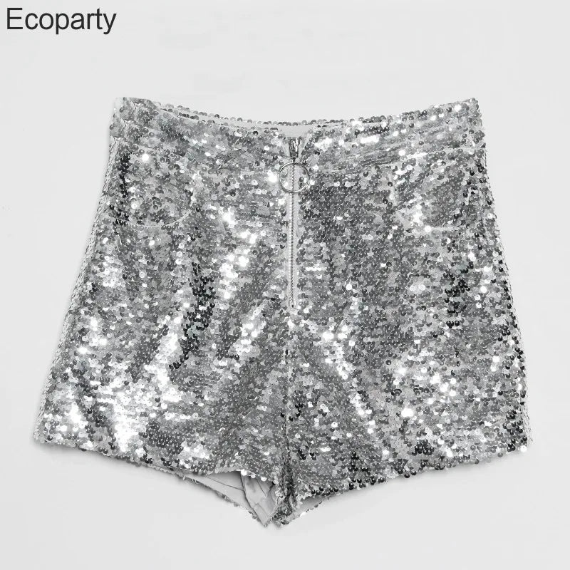 High Waist Sequin Shorts for Women by MALEY LifeStyle