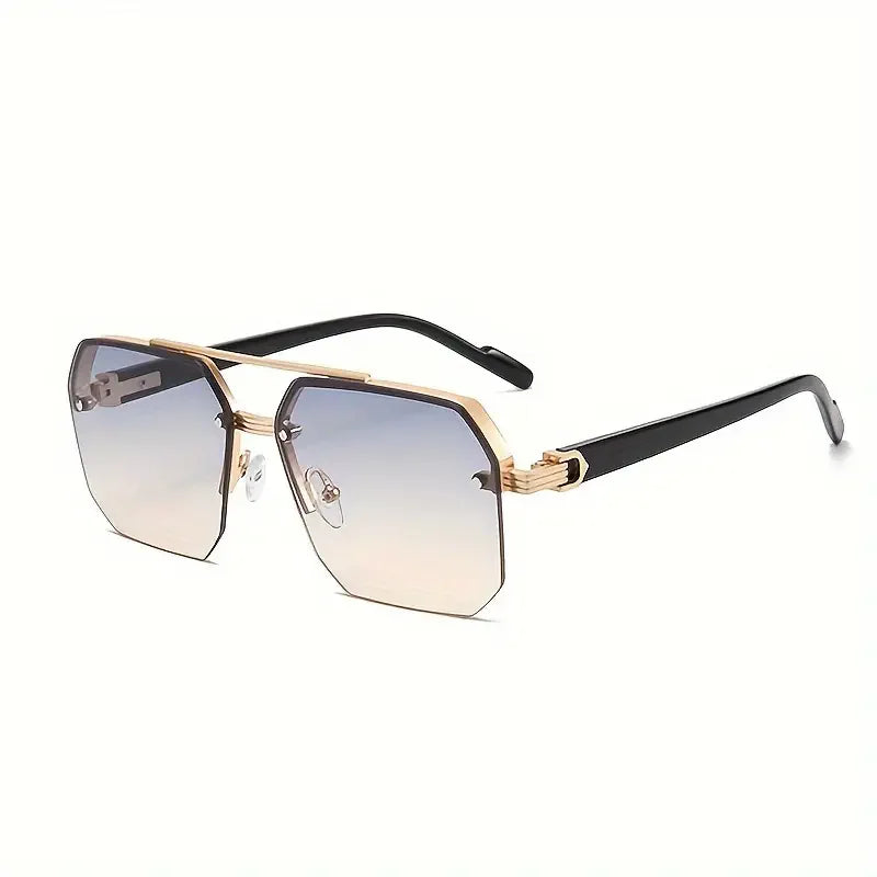 Classic Half-Frame Fashion Glasses for Men & Women - Vintage Style, Slimming Effect for Driving & Outdoor Adventures Gradient