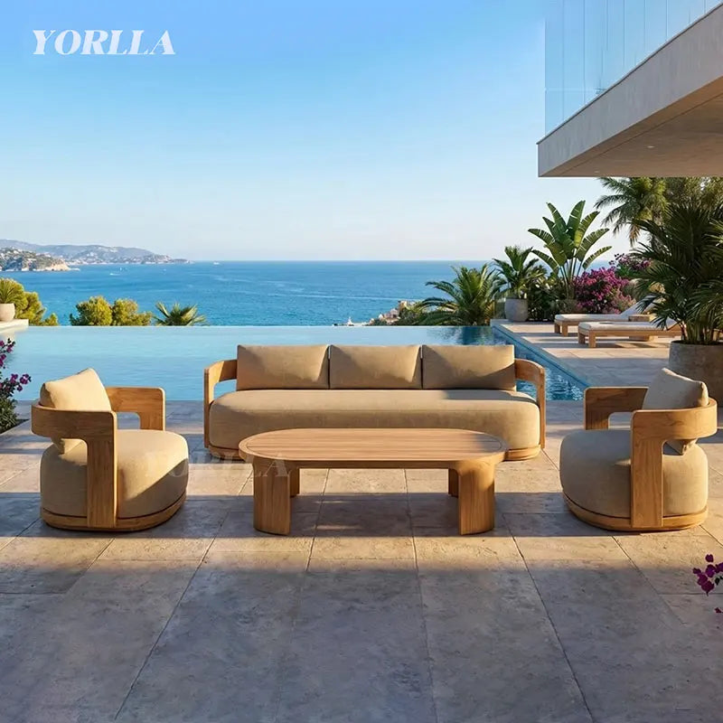 Luxury Teak Garden Sofa Set for Outdoor and Indoor Use