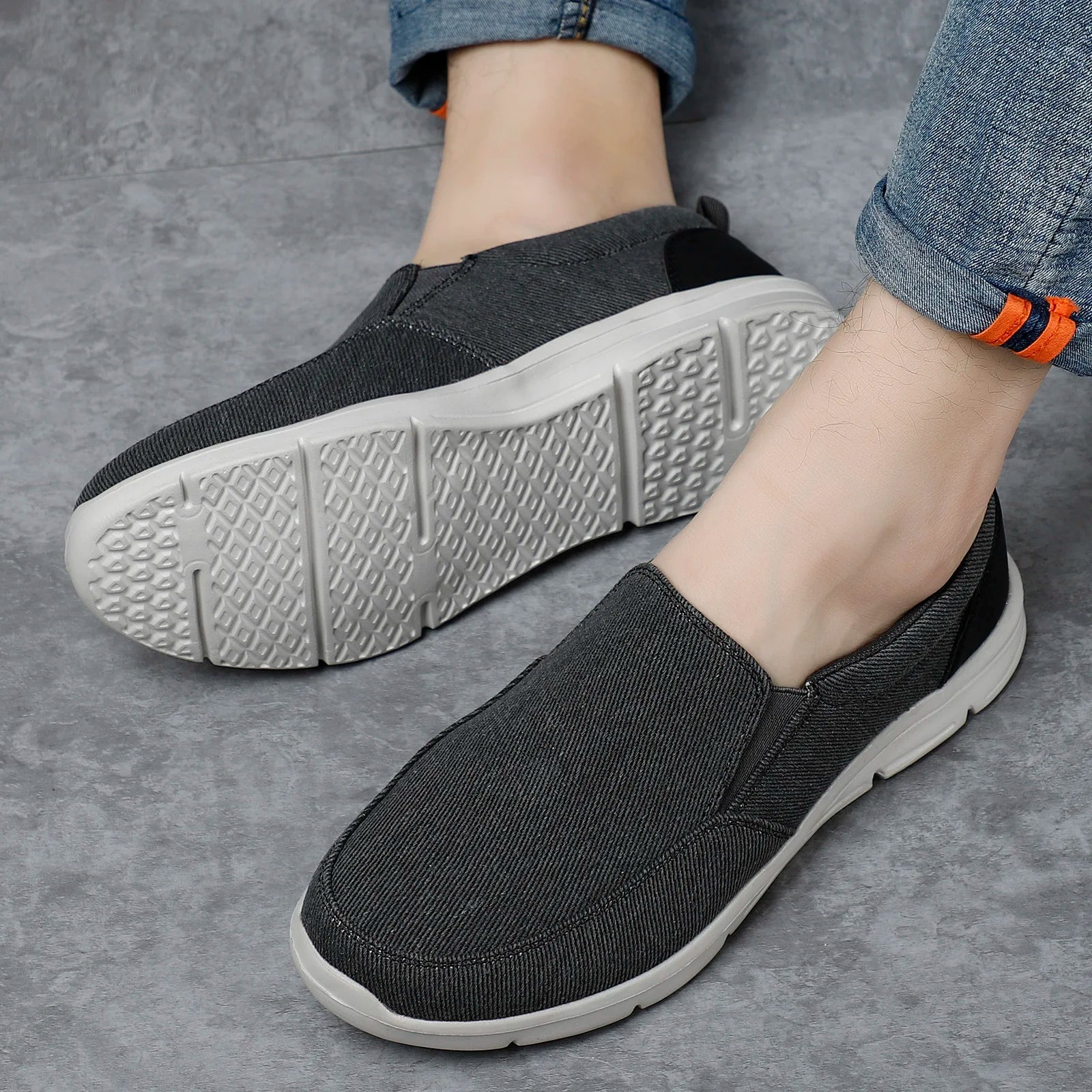 Breathable Canvas Slip-On Loafers for Men by PUAMSS