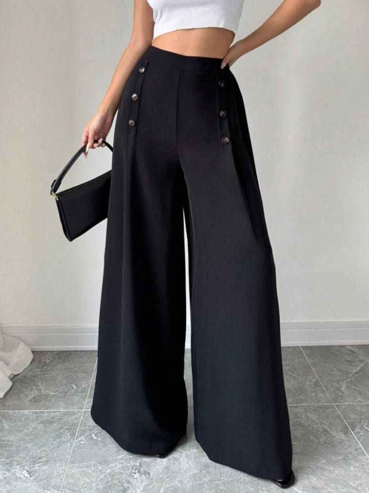 Chiffon High Waist Wide Leg Pants for Women by MALEY LifeStyle