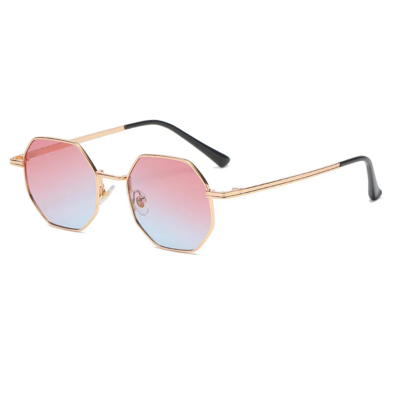Polygon Metal Sunglasses for Women with UV400 Protection