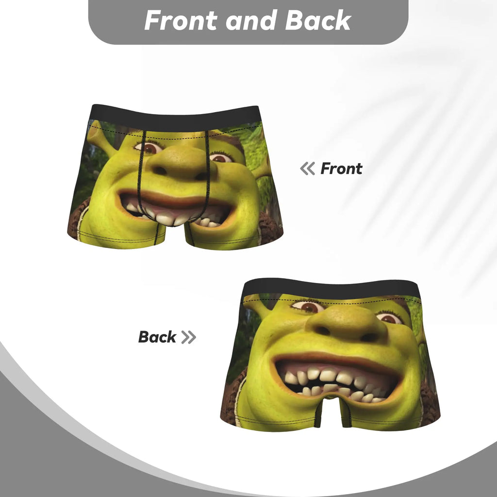 Humor Boxer Shorts for Men Cartoon Breathable Polyester M-XXL