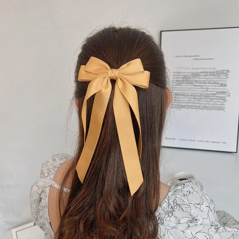 Bow Hairpin Hair Accessory for Girls in Solid Colors