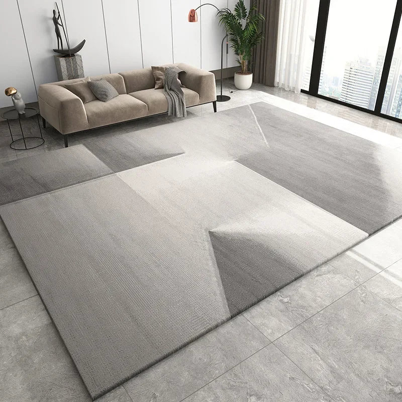 Large Gray Soft Lounge Rug for Modern Living Room and Bedroom