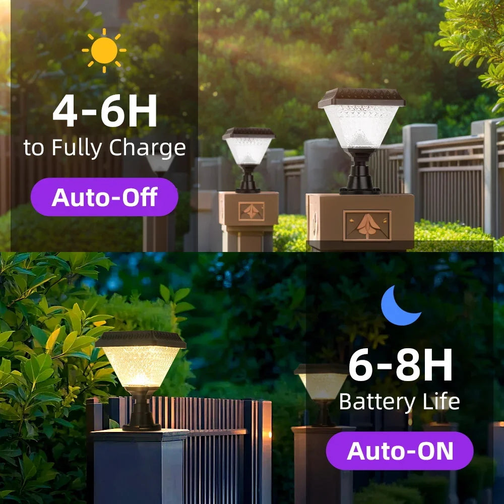 Black Solar Garden Lights with Remote Control for Outdoor Use