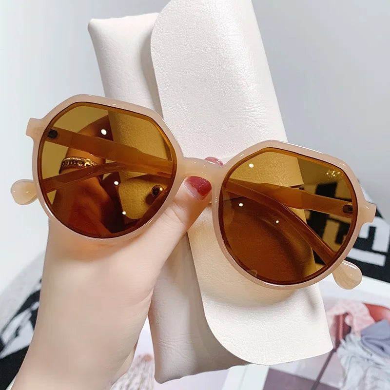 Geometry Shape Frame Vintage Sunglasses for Women by MOONBIFFY