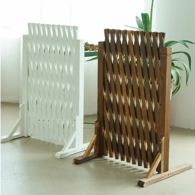 Expandable Spruce Wood Fence Indoor Outdoor Pet Barrier Garden Divider