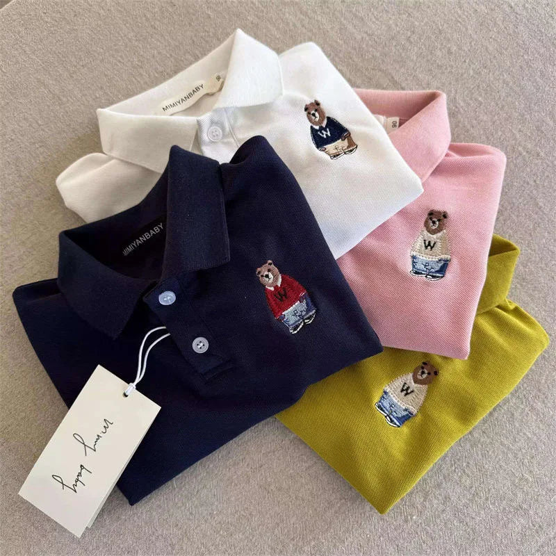 Toddler Boys Cartoon Polo T-shirt in Cotton for Summer