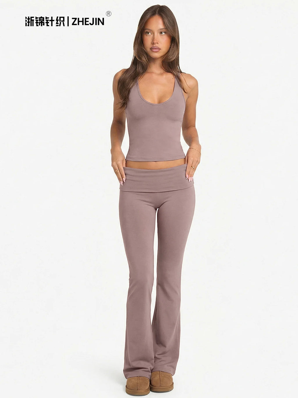 High Waist Flare Pants Yoga Set for Women by MALEY LifeStyle
