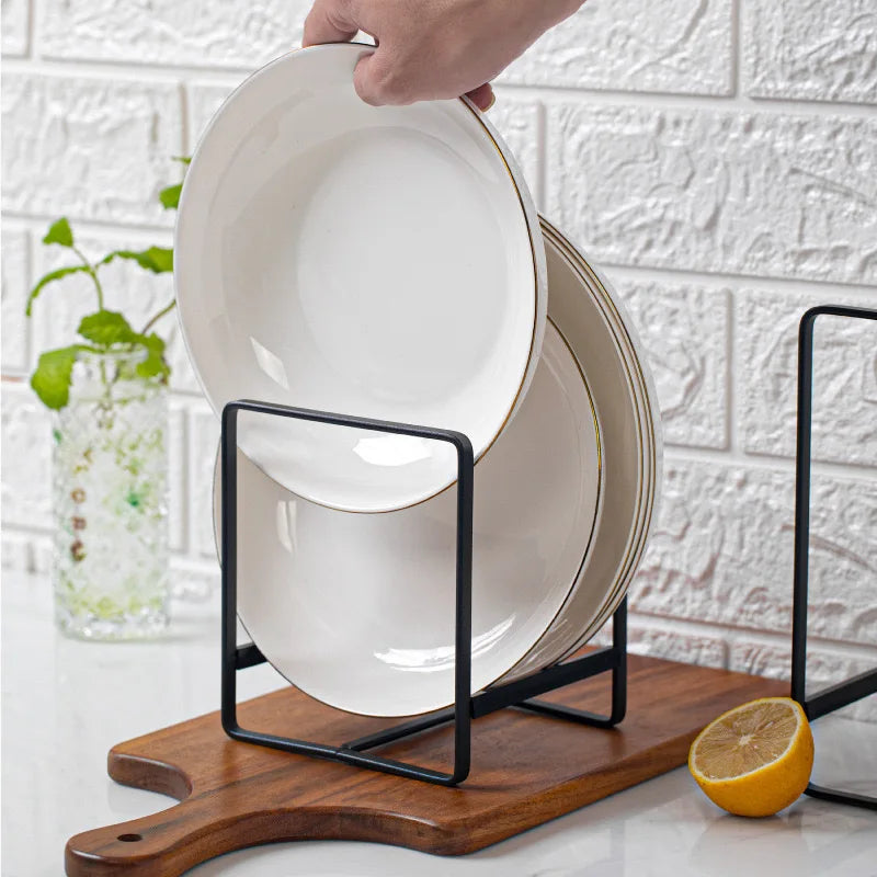 Metal Dish Storage Rack for Kitchen Countertop Organization