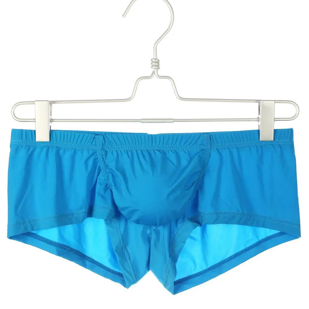 Men's Ice Silk Boxer Shorts with U Convex Pouch