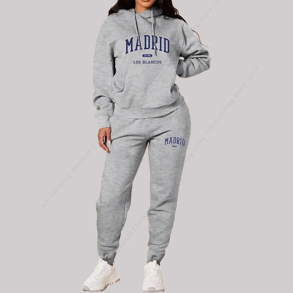 Stylish Women's Hooded Tracksuit Set for Autumn Winter Sports