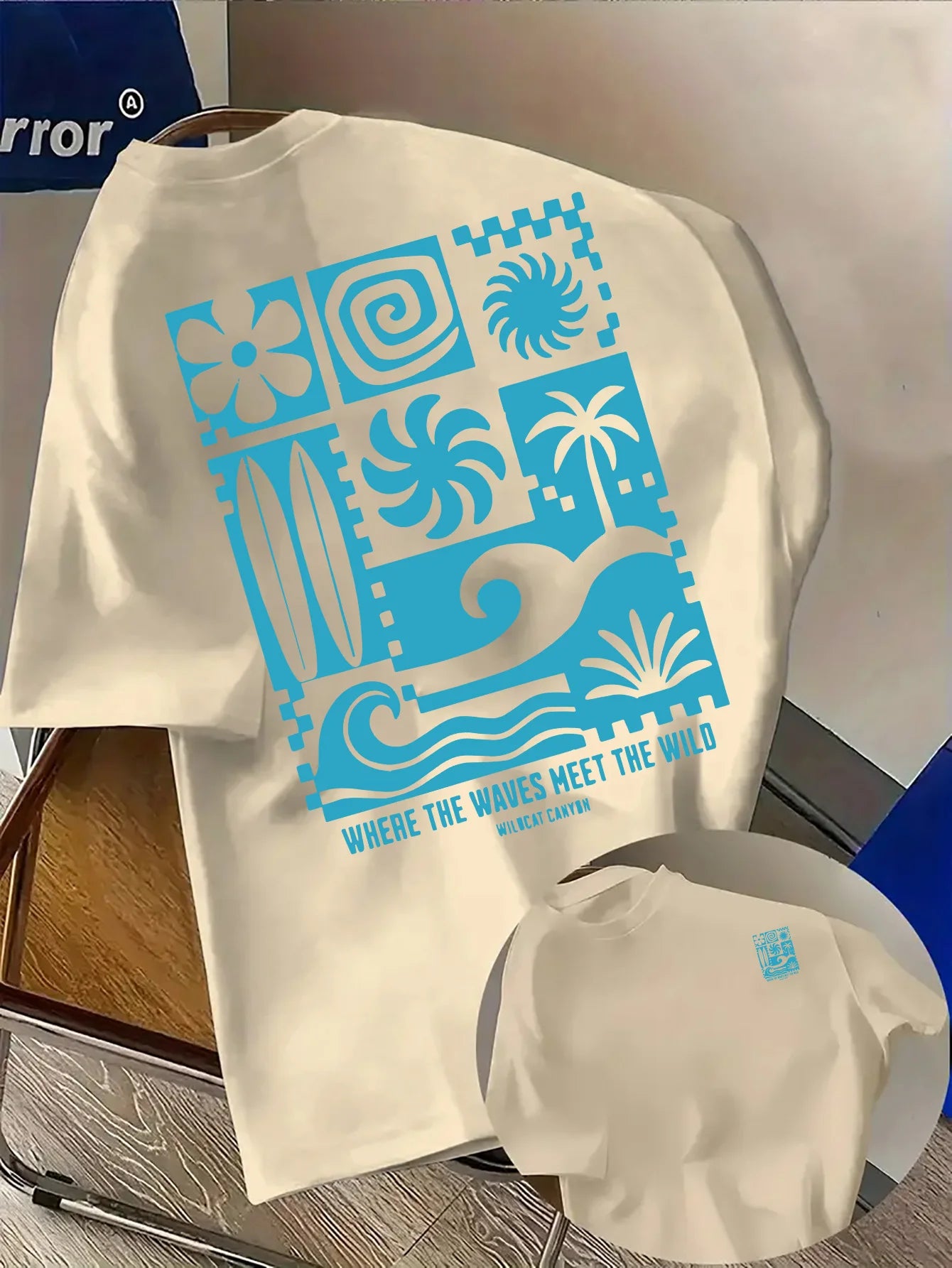 Men's Beach Style Printed T-Shirt in 100% Cotton
