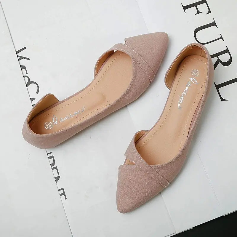 Elegant Pink Slip-On Flats for Women with Pointed Toe Size 39