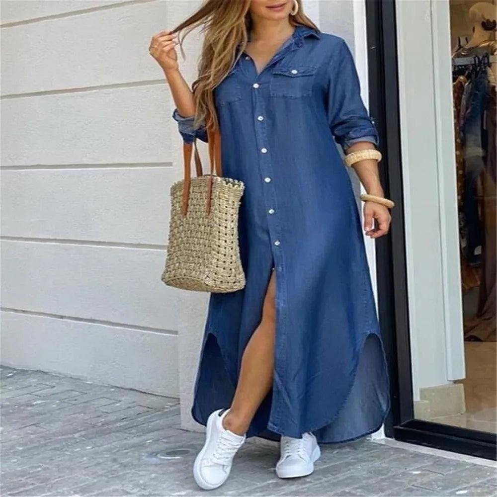 Literary Printing Long Shirt Skirt for Women by MALEY LifeStyle