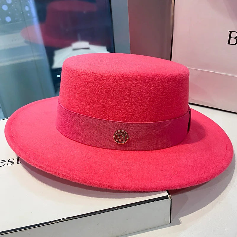 Elegant Women's Fedora Hat with Ribbon for Spring and Autumn