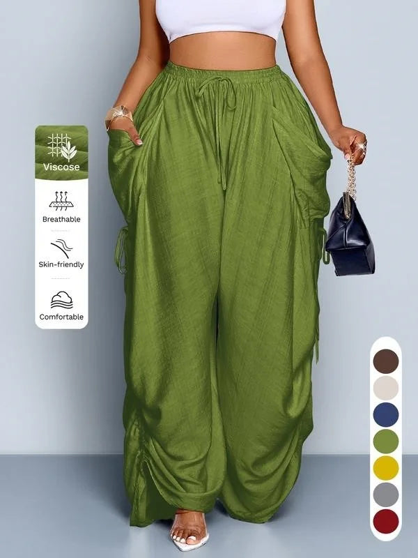 Punk Style High Waisted Wide Leg Pants for Women