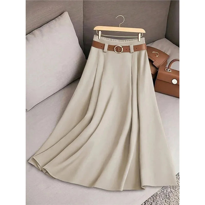 Mid-Length Pleated Skirt for Women in Polyester