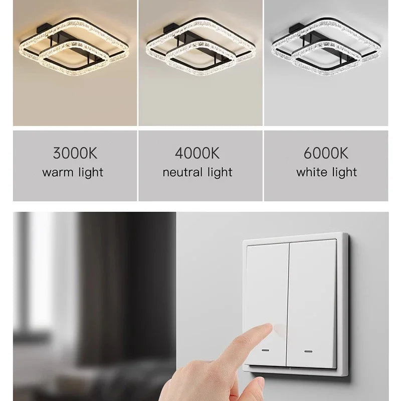 Luxury Black Modern Ceiling Lamp with Remote Control