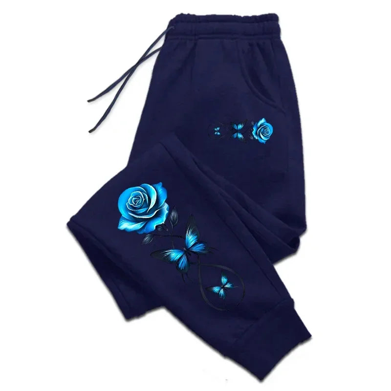 Women's Polyester Ankle-Length Sweatpants with Elastic Waist