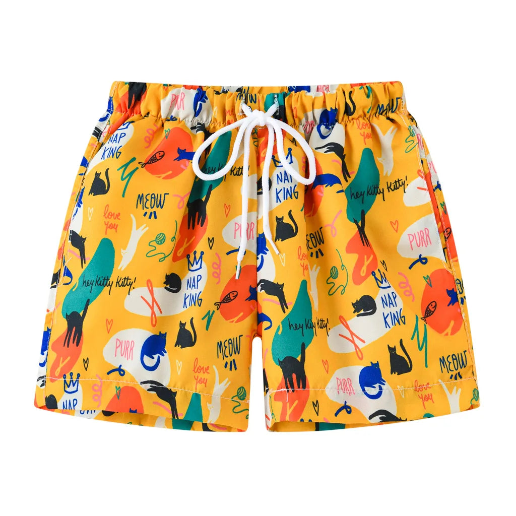 2026 Summer Boys Cartoon Swimming Trunks Beach Shorts