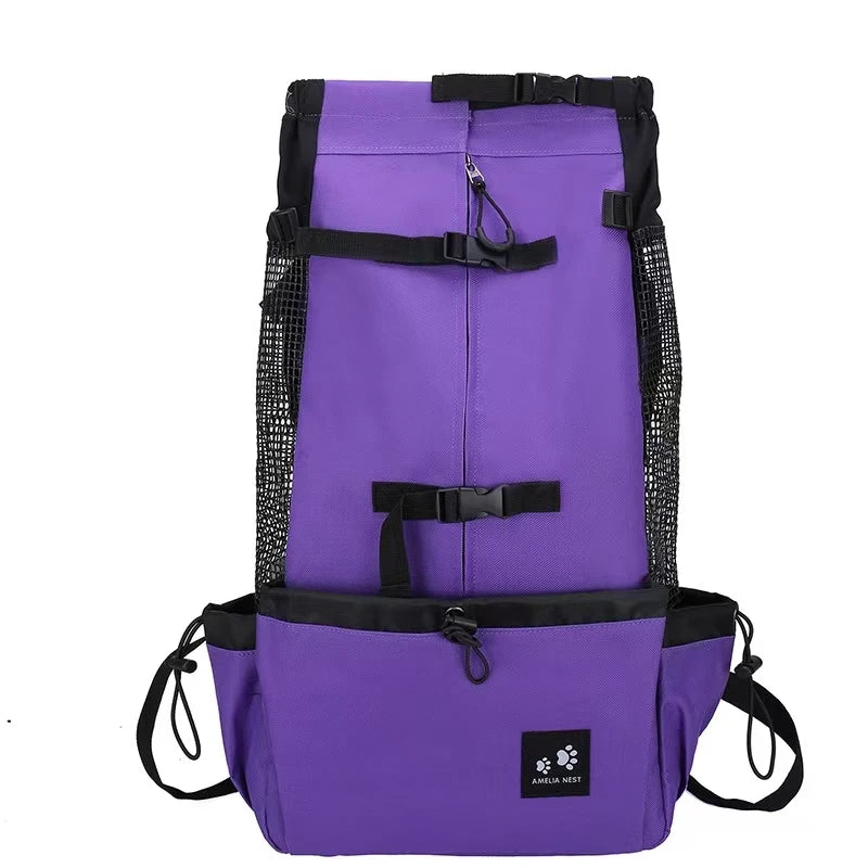 Durable Adjustable Nylon Pet Carrier Backpack for Medium Dogs