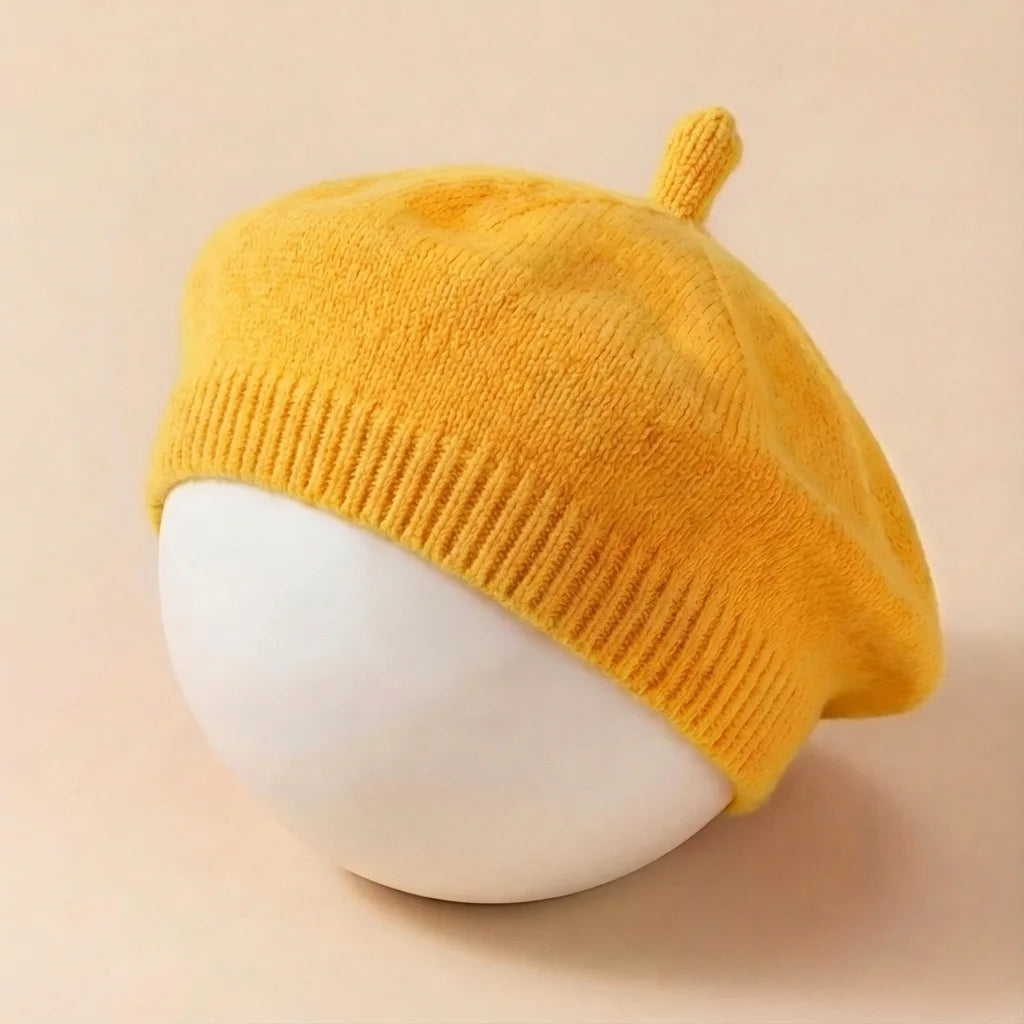 Solid Color Baby Beret Hat for Spring Infant Protection