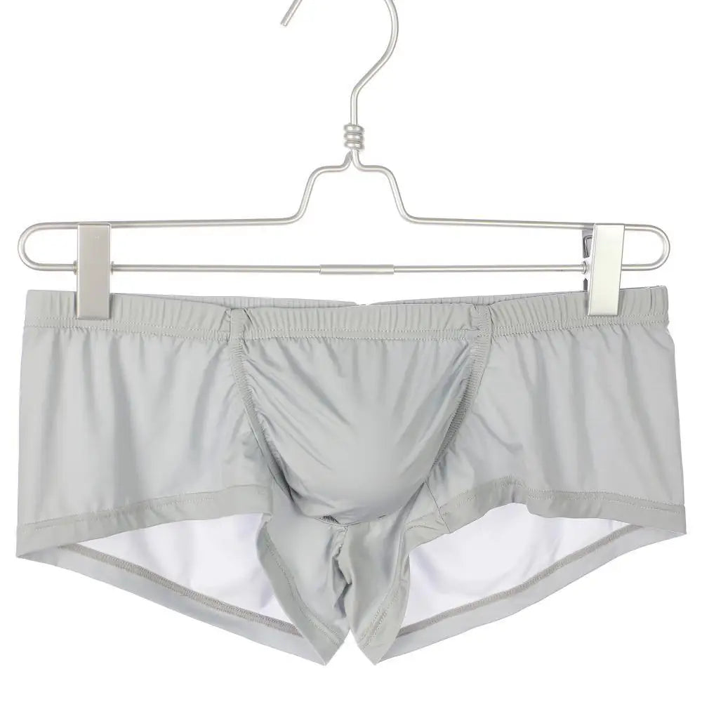 Men's Ice Silk Boxer Shorts with U Convex Pouch