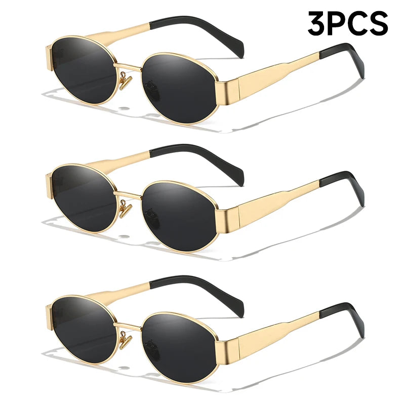 Blanche Michelle Alloy Oval Sunglasses for Outdoor Use