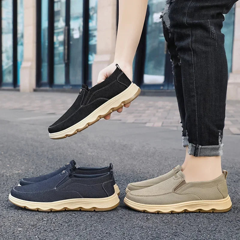 Men's Casual Slip-On Loafers in Canvas for Autumn 2025