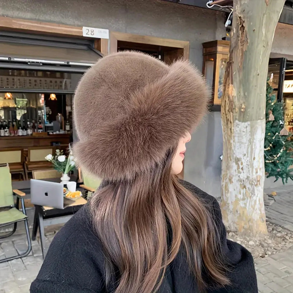 Korean Style Furry Bomber Hats for Women, Warm and Cozy