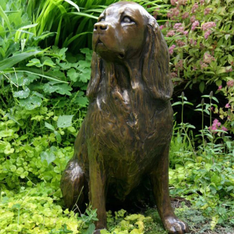 Realistic Springer Spaniel Dog Statue for Garden Decor