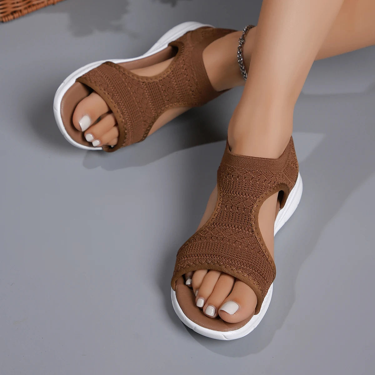 Women's Summer Casual Wedge Sandals with Air Mesh Design