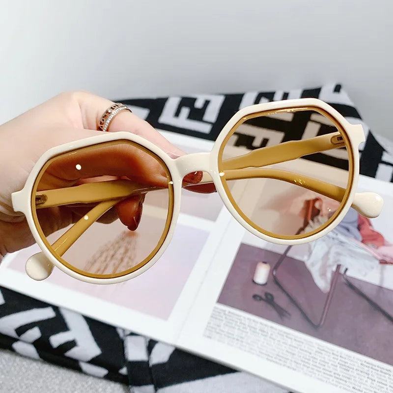 Geometry Shape Frame Vintage Sunglasses for Women by MOONBIFFY