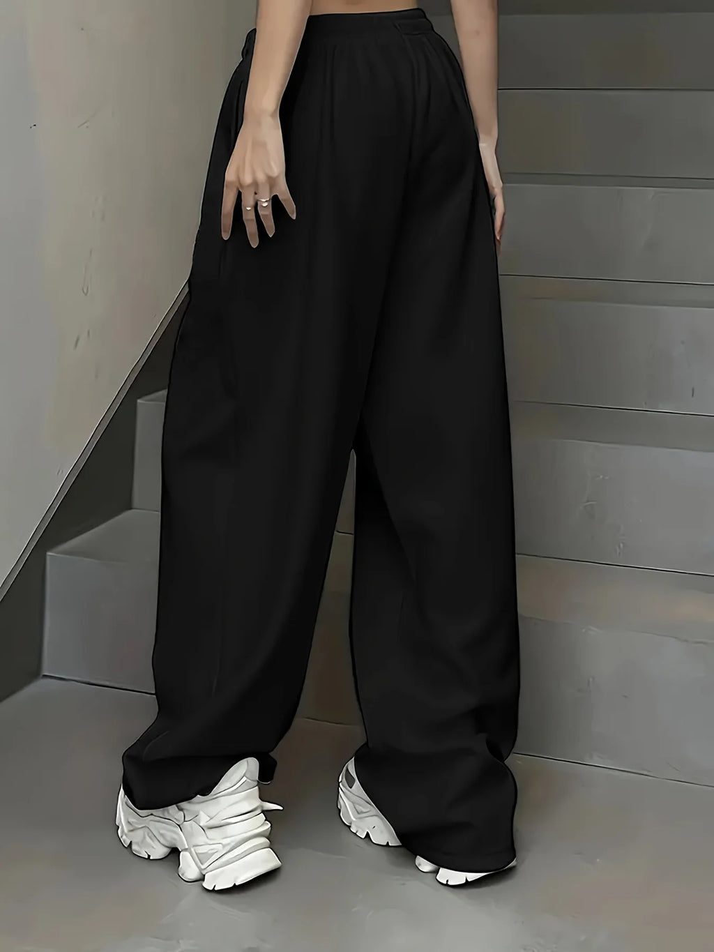 Casual Cotton Knit Jogger Pants for Women with Drawstring