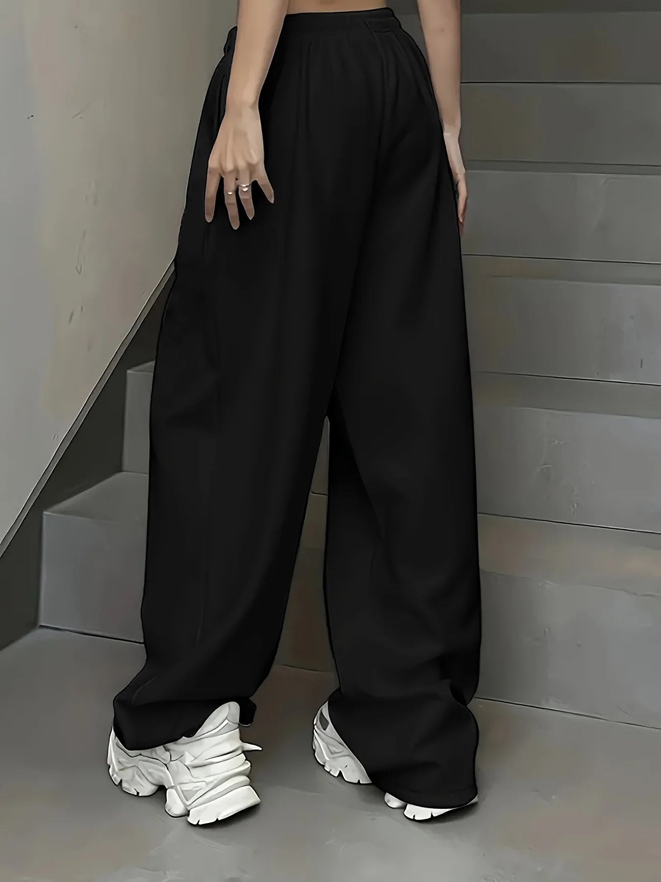 Casual Cotton Knit Jogger Pants for Women with Drawstring