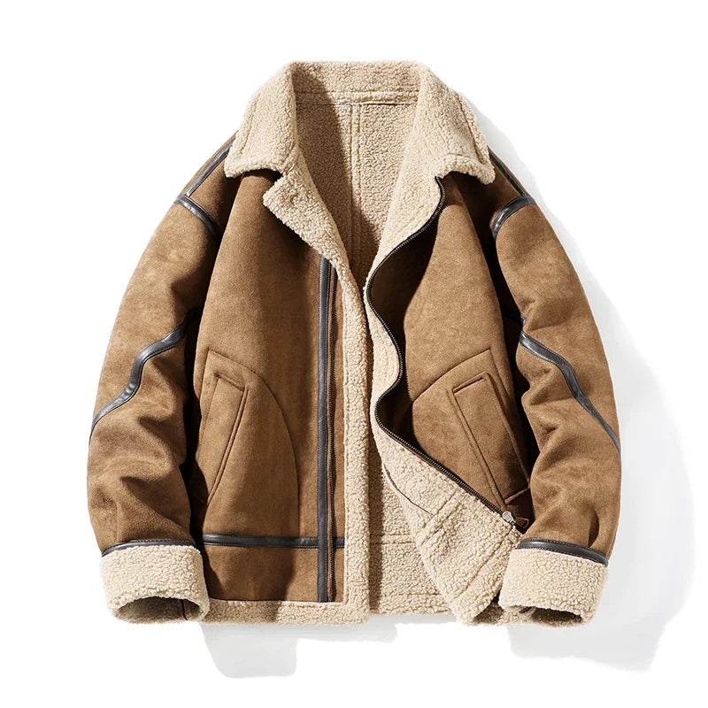 Fleece Cashmere Outwear Parka Casual Jacket Fashion parkas Men Brand Clothing Lamb wool Parka Male Casual Jacket Windbreaker