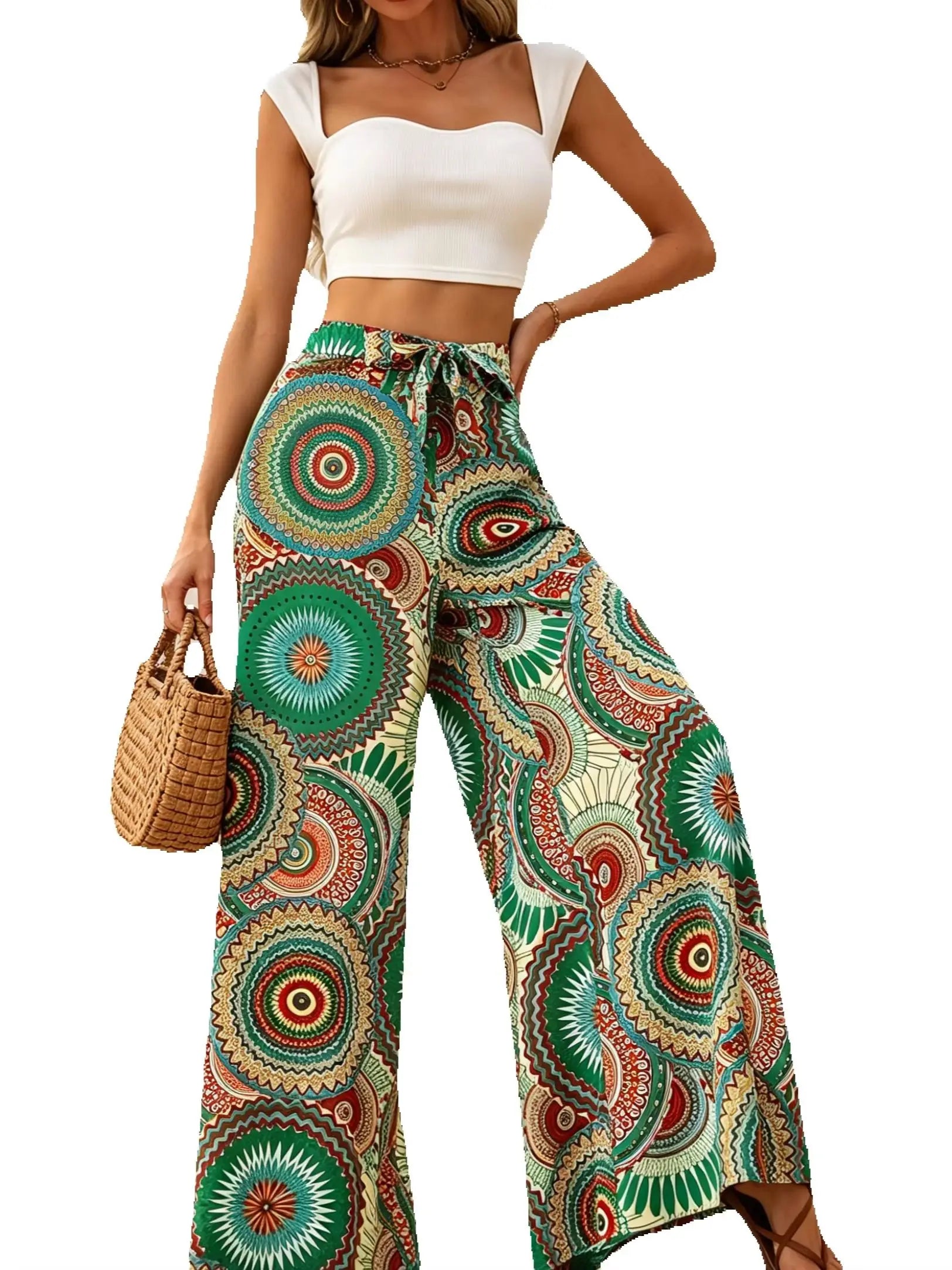 Printed Wide Leg Pants for Women by MALEY LifeStyle
