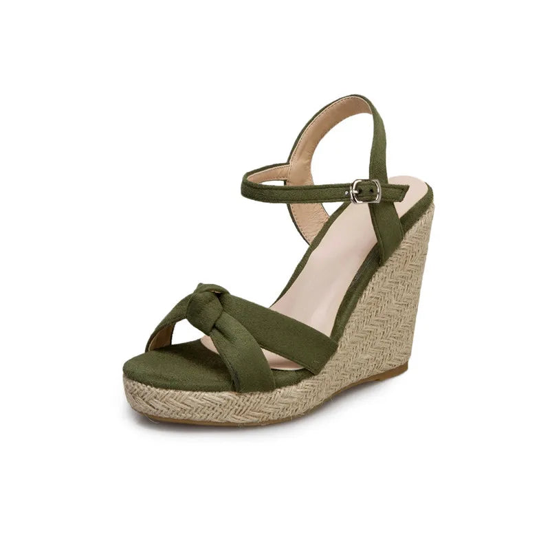 Women's Knitted Wedge Sandals in Large Sizes for Summer 2026