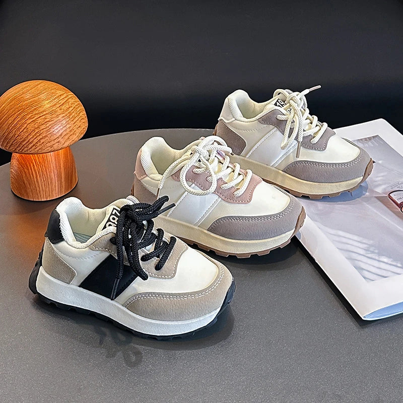 Soft Microfiber Casual Sneakers for Kids 4-6 Years