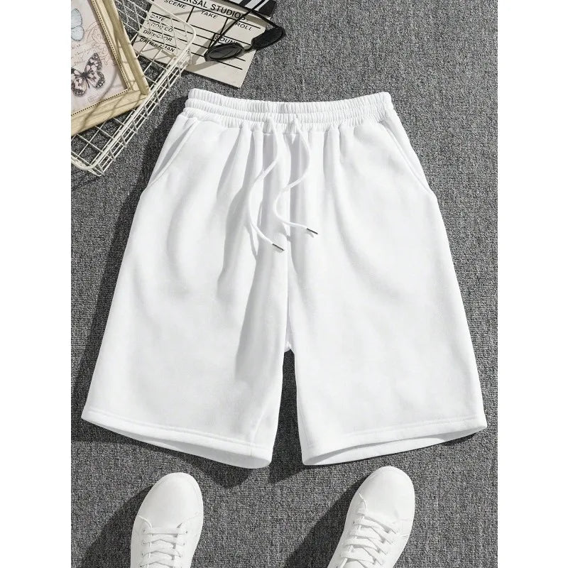 Men's Casual Black and White Shorts for Spring and Summer