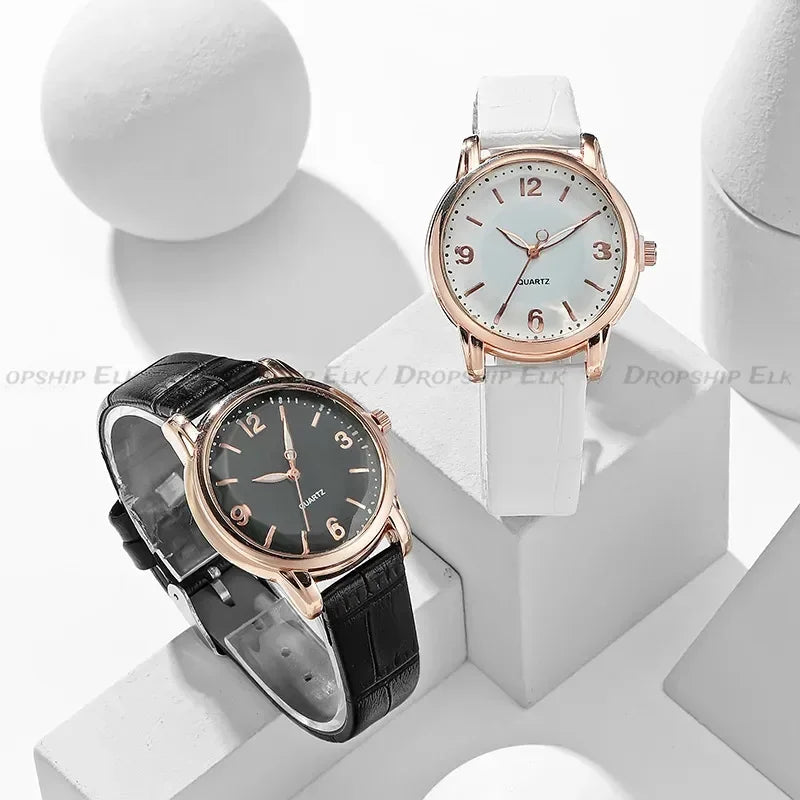 Luxury Women's Quartz Leather Watch with Alloy Case