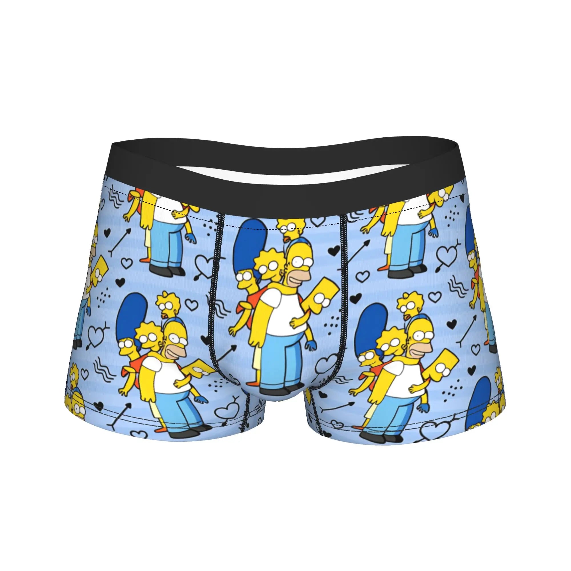 S-Simpsons Family Cartoon Characters Men's Boxer Shorts Plus Size