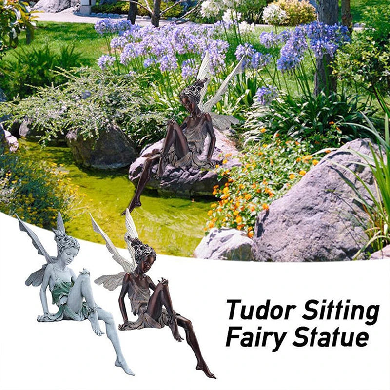Resin Fairy Statue Garden Ornament for Outdoor Decoration