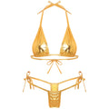 Metallic Shiny Brazilian Micro Bikini Set for Women