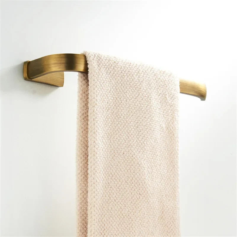 Antique Bronze Bathroom Hardware Set with Towel Rack and Shelf