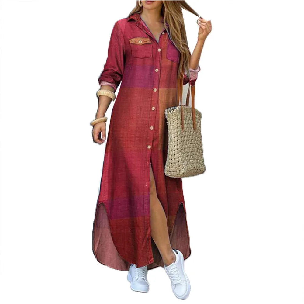 Literary Printing Long Shirt Skirt for Women by MALEY LifeStyle